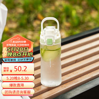 LOCK&LOCK; 人鱼线收腰运动水杯 Tritan男女塑料杯子520ML透明绿色ABF796GRN