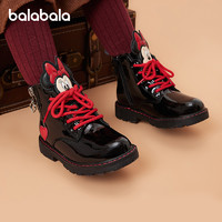 88VIP：巴拉巴拉 童鞋女童靴子马丁靴加绒保暖冬季新款小童软底中大童
