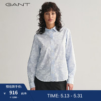 GANT甘特2024春季女装纯色通勤长袖衬衫844300003 468-蓝色 32