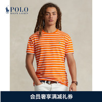 Polo Ralph Lauren 拉夫劳伦男装 24春经典版条纹棉平纹针织T恤RL18250 800-橙色/白色 XS