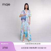 Maje2024夏季女装法式设计感印花度假风连衣裙长裙MFPRO03654 多色 T36