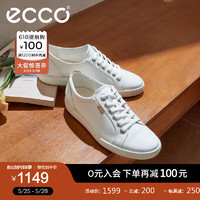 爱步（ECCO）*板鞋女 夏季时尚简约百搭经典小白鞋日常休闲版鞋 柔酷7号430003 白色43000301007 35
