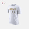 NBA 独行侠队东契奇T恤 城市版球员号码T恤  白色 S