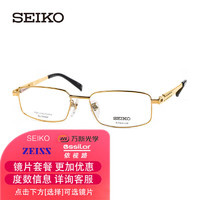 SEIKO 精工 全框钛材轻型商务时尚男镜框HC1006 01金 依视路钻晶A4-1.67现片