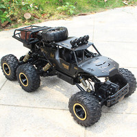 凱樂斯（KAILESI）黑色46cm四驅合金六輪攀爬越野遙控賽車玩具模型男孩兒童節禮物
