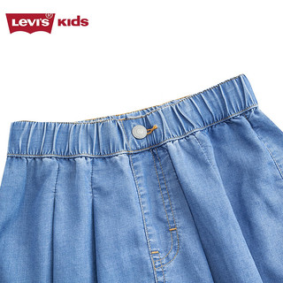 Levi's李维斯童装24夏儿童牛仔裙裤女童休闲百搭裙子 河床蓝 120/56(6)