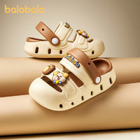 巴拉巴拉2024夏季儿童拖鞋男童防滑室内洞洞鞋男孩宝宝软底透气沙滩鞋 卡其 内长17.5cm (175)适合脚长17.5cm
