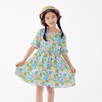 小猪班纳童圆领短袖针织衫 浅蓝夏威夷印花 120cm