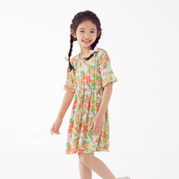 小猪班纳童圆领短袖针织衫 浅灰夏威夷印花 150cm