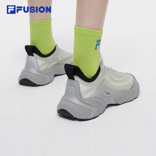 FILA FUSION斐乐潮牌男鞋FUSION RAY IV未来潮鞋2024夏休闲鞋 雪白/银灰色-SS 44.5