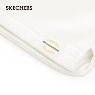 斯凯奇（Skechers）夏季女子梭织短裤宽松休闲裤L224W074 棉花糖白/0074 S