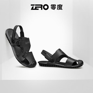 零度Zero凉鞋男2024夏季透气舒适沙滩鞋轻户外防滑凉鞋 黑色 40