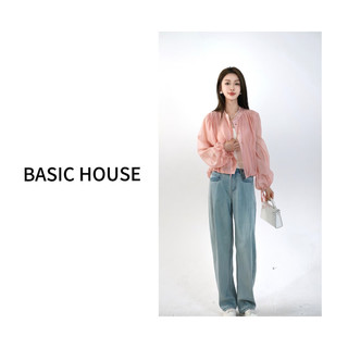 Basic House/X百家好春季抽绳设计宽松设计时尚衬衫-B0624H5X872 白色 L125-140斤