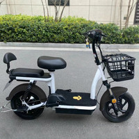 厉文 新国标电动自行车48V小型电瓶车小幻影男女款代步车电动 黑色款 12Ah铅酸电池助力约80里