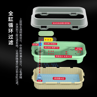 森森（SUNSUN）乌龟缸家用龟缸爬台晒台乌龟饲养箱别墅养乌龟缸 龟便分离【50cm+低水位过滤】