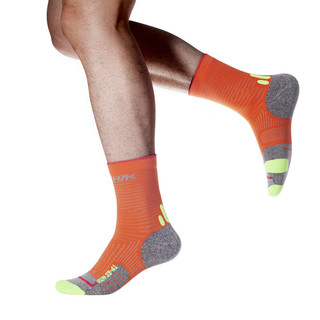 悍将（HNK）专业跑步袜男女职业马拉松袜子吸湿排汗透气长跑压缩袜训练运动袜 橙色 L码（42-44）