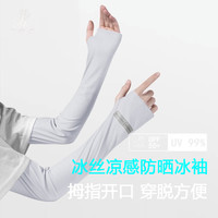 MOUNTAINPEAK防晒面罩男夏季户外钓鱼全脸防护骑行透气冰袖女防紫外线冰丝口罩 简约白【冰袖】