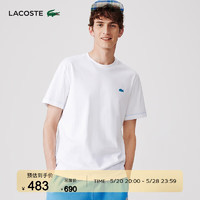 LACOSTE法国鳄鱼男装纯棉简约运动修身圆领短袖T恤|TH9115 001/