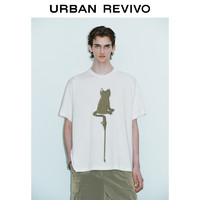 UR2024夏季男装艺术创意图案印花宽松短袖T恤UMV440088 本白 M