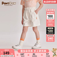 PawinPaw卡通小熊童装2024年夏季新款女童花苞腰儿童牛仔短裤 I