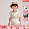 PawinPaw卡通小熊童装2024年夏季新款男宝宝撞色条纹儿童短袖T恤 /39