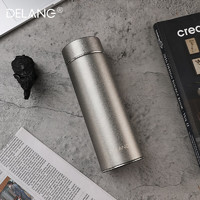 DELANG 德琅（DELANG）保温杯316不锈钢商务保温杯DL-8112大容量500ml-银灰色