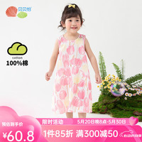 贝贝怡连衣裙儿童洋气纯棉公主裙2024夏季薄款裙子夏装 花儿朵朵 101