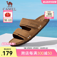 骆驼（CAMEL）2024夏季拖鞋轻盈软木复古休闲百搭勃肯鞋 G14M074658 驼色男 42