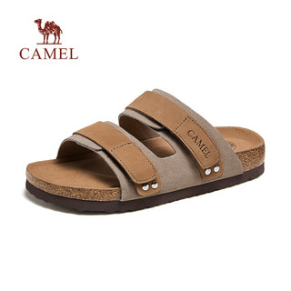 骆驼（CAMEL）2024夏季拖鞋轻盈软木复古休闲百搭勃肯鞋 G14M074659 黑色男 43