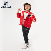 allo&lugh 阿路和如 红色男童外套2024春季新款中小儿童新年夹克