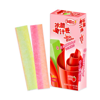 金稻谷冰脆果汁卷软糖多种果味脆皮糖果儿童零食 草莓味 42g*1小盒