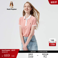 Hush Puppies【Younger系列】暇步士女装夏纯棉短袖POLO衫 111粉色 M