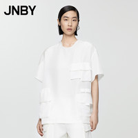 江南布衣 JNBY24夏衬衫宽松圆领短袖5O5212910 101/漂白 XS