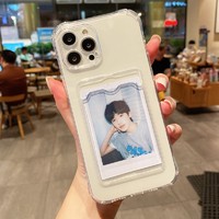 IKOKO 简约透明黑色卡套适用12promax苹果13手机壳iphone14新款