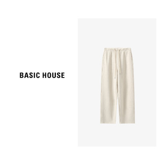 Basic House/百家好高腰纯色时尚简约抽绳百搭休闲裤 B0623H5H602 咖色 XL125-135斤