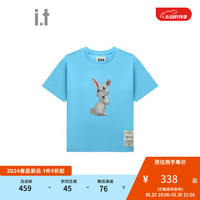 izzue it 女装合身短袖T恤2024夏季青春可爱兔子图案装饰1168U BLX/蓝色 S