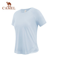 88VIP：CAMEL 骆驼 瑜伽服女上衣夏季跑步衣服冰丝健身服短袖运动服紧身训练T恤
