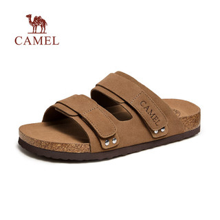 骆驼（CAMEL）2024夏季拖鞋轻盈软木复古休闲百搭勃肯鞋 G14M074659 黑色男 41