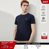 Hush Puppies暇步士男装夏季纯色百搭圆领短袖T恤 0