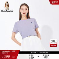 Hush Puppies暇步士女装夏季纯色宽松休闲运动风短袖T恤 117淡紫 XL