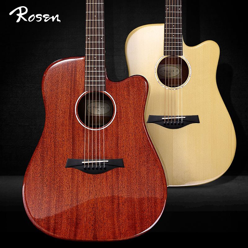 ROSEN卢森G31面单板民谣木吉他初学者男女生专用电箱入门吉它正品