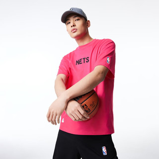 杰克·琼斯（JACK&JONES）24春季NBA联名布鲁克林队宽松字母刺绣短袖T恤男224201346 紫红色F24 常规 紫红色F24 170/92A/S