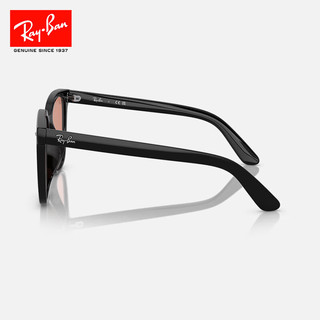 雷朋太阳镜方型大框显脸小墨镜时尚潮流0RB4401D 601_74黑色镜框橘色镜片