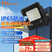 FSL佛山照明LED投光灯20W工业灯照明探照灯厂房IP65防水6500K天耀 20W白光 照射约8-10平方