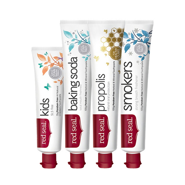 red seal 红印 新西兰Red Seal红印小苏打牙膏100g蜂胶护龈烟民去渍