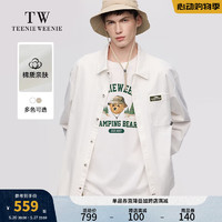 Teenie Weenie Men小熊男装简约衬衫男2024夏季休闲外套翻领长袖 白色 185/2XL