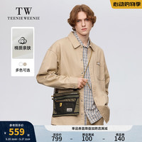 Teenie Weenie Men小熊男装简约衬衫男2024夏季休闲外套翻领长袖 卡其色 185/2XL