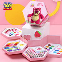 Disney 迪士尼 绘画文具套装 水彩笔蜡笔彩铅画画礼盒儿童小女孩生日礼物礼品奖品 草莓熊DM29407T