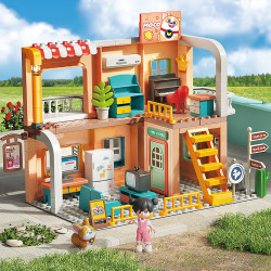 feelo费乐大颗粒儿童拼装积木玩具兼容乐高男女孩节日礼物152粒别墅