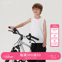 马克珍妮 marc & janie男童圆领无袖运动背心儿童上衣夏装240385 象牙白 100cm